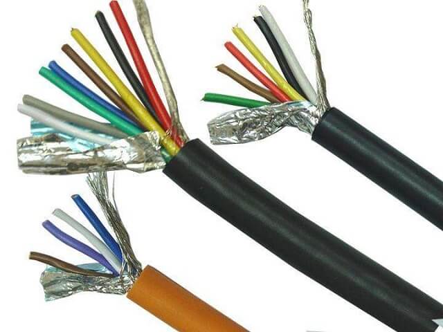 Cable de Control multicire de 0,5 mm2, 0,75 mm2, 1,0 mm2, 1,5 mm2, 12 núcleos, 10 núcleos, cinta compuesta de plástico y aluminio, cable de Control blindado blindado