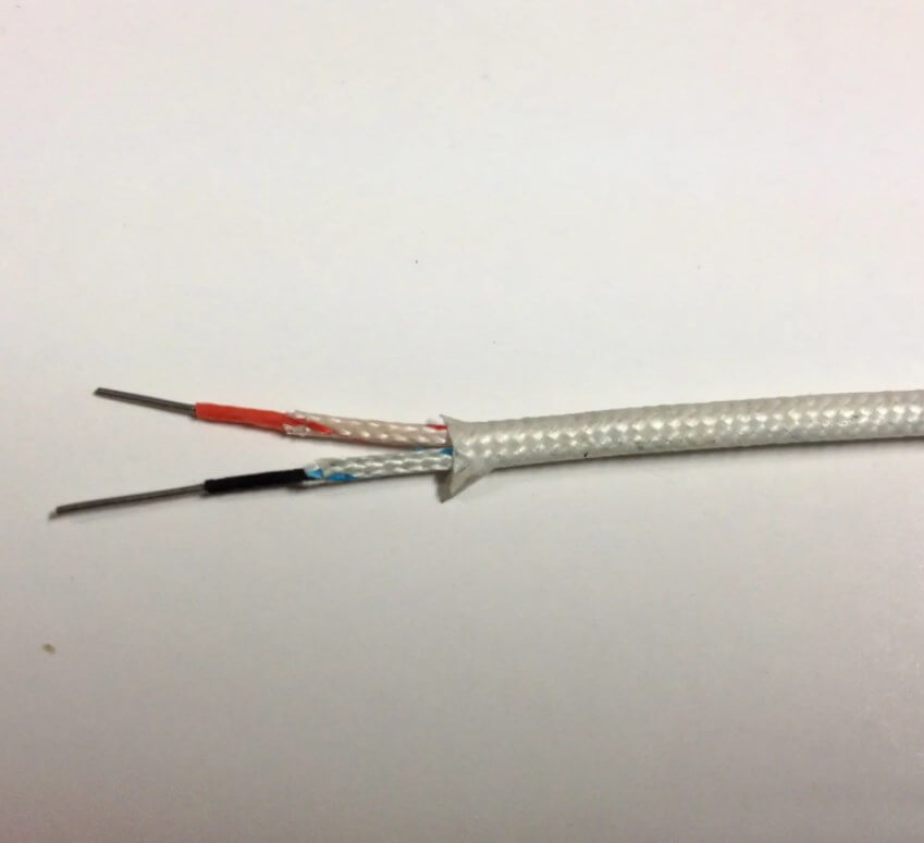 Cable de compensación de termopar tipo N 2x20AWG aislamiento PFA 2x7x0,2mm Cable de línea de extensión de medición de alta temperatura
