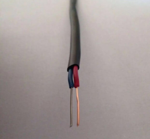 Cable de compensación de termopar de línea de medición de temperatura de 2x7x0,3mm con aislamiento de PVC tipo E para instrumentación
