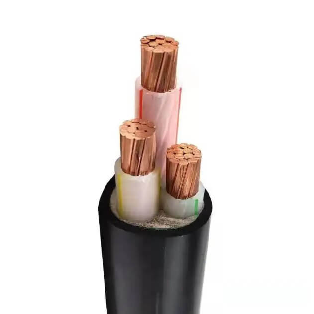 1000 voltios, 3 núcleos, 1,5 mm, núcleo de cobre, XLPE, cable de alimentación eléctrica subterráneo con revestimiento de PVC N2XY