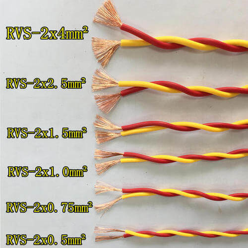 El mejor cable RVS trenzado doble resistente al fuego de 2 núcleos de 2,5 mm 2X2,5 mm Retardante de llama con aislamiento de PVC 14 AWG Par de cables de alambre trenzado Precio