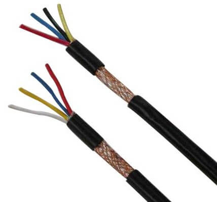 300/500V 2,5 mm2 Cable de cobre flexible multinúcleo Malla blindada con aislamiento de PVC Cable de cobre blindado de 14 awg con revestimiento de PVC