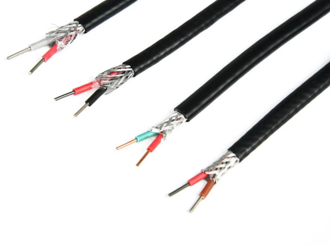 Cable de compensación de alta temperatura Cable 2x1.5mm2 KC Funda de fibra de vidrio Aislamiento FTFE Cable de plomo de compensación de termopar de alta temperatura