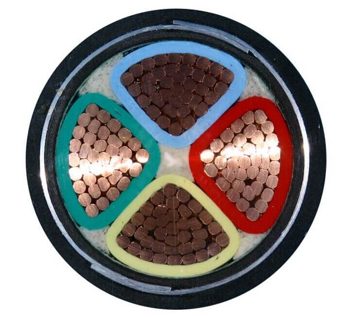0,6/1KV 4 núcleos 35mm2 cobre YJV XLPE aislado subterráneo PVC revestido 4c 35 mm2 SWA STA cable de alimentación blindado