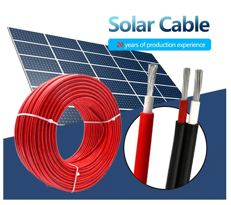 China 24 voltios 4 mm2 Conductor de cobre estañado Cable de panel solar flexible 4 mm DC Pv Precio de cable solar flexible