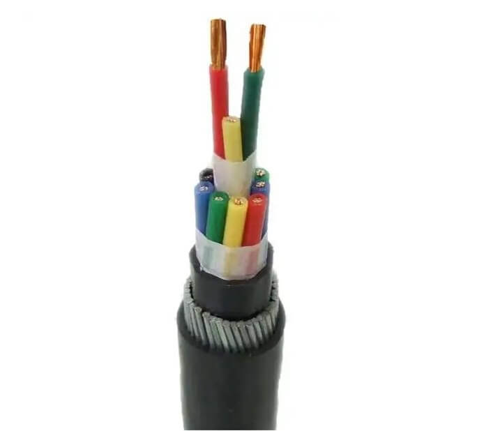 Cable blindado trenzado de alambre de cobre de 12 núcleos de 1,5 mm2 Retardante de llama con aislamiento de PVC Revestido de PVC ZR-KVVRP Cable de control flexible apantallado