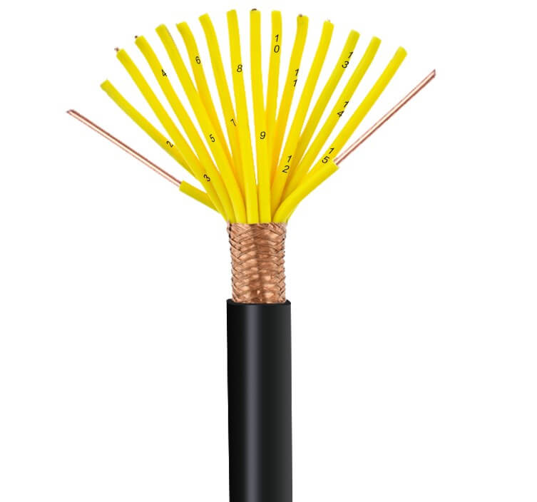 Cable de Control de 450/750V, 2,5 mm2, 12 núcleos, 19 núcleos, 5 núcleos, 7 núcleos, cable de Control blindado trenzado de malla de alambre de cobre
